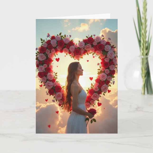 Cartão de Amor com Rosa Simples (Frente)