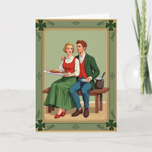 Cartão de Amor Compartilhado em Refeição Irlandesa