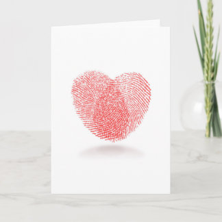 Cartão de Amor Coração com Impressão Digital