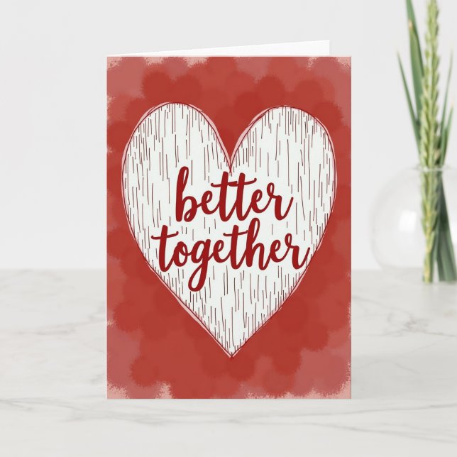 Cartão de Amor Coração Melhor Juntos (Frente)