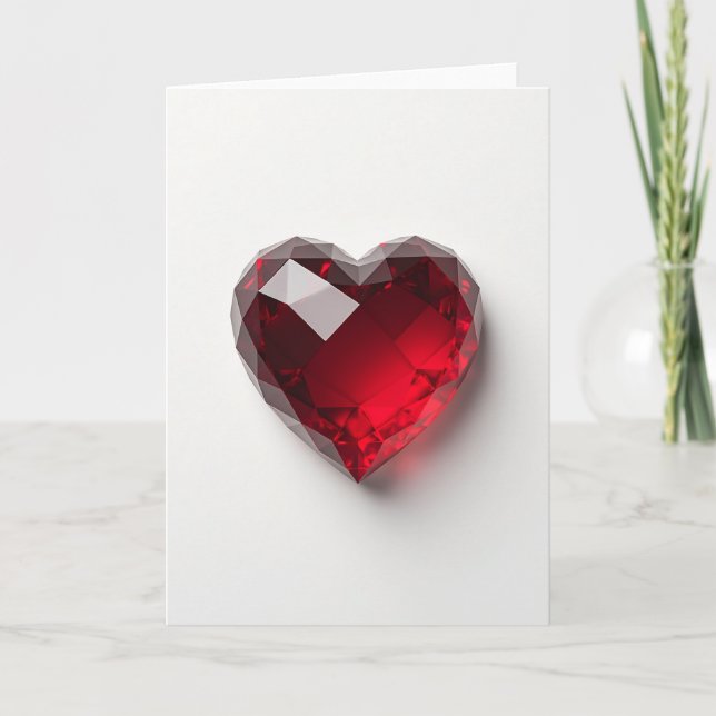 Cartão de Amor Coração Rubi (Frente)