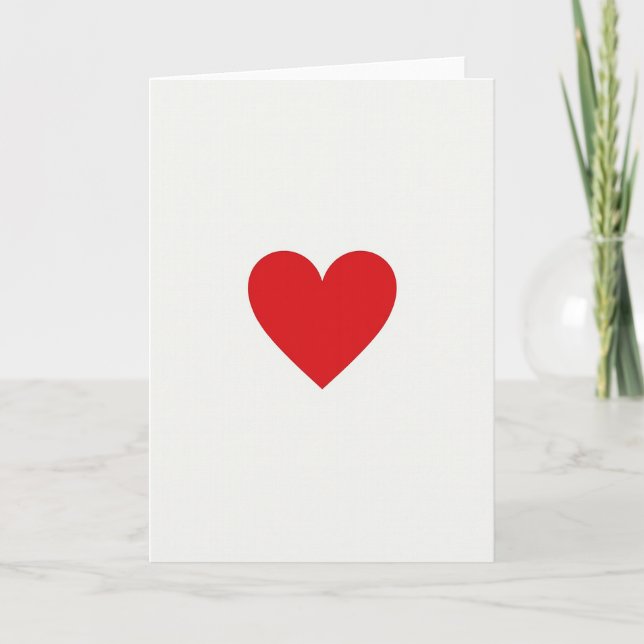 Cartão de Amor Coração Simples Vermelho (Frente)