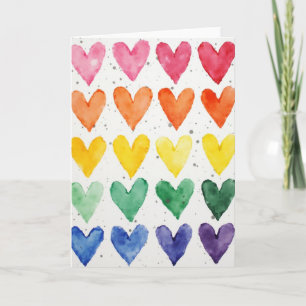 Cartão de Amor Corações Arco-Íris