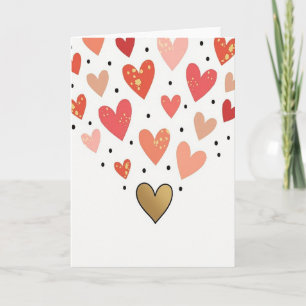 Cartão de Amor Corações Dourados