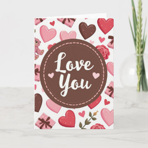 Cartão de Amor Corações e Rosas