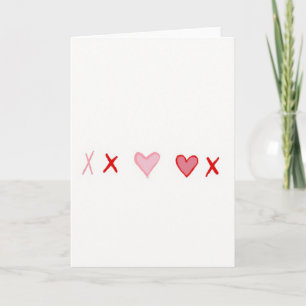 Cartão de Amor Corações Vermelhos e Xs