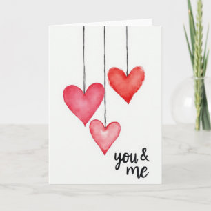 Cartão de Amor Corações Você e Eu
