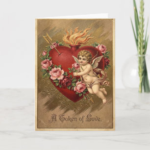 Cartão de Amor Cupido Vintage