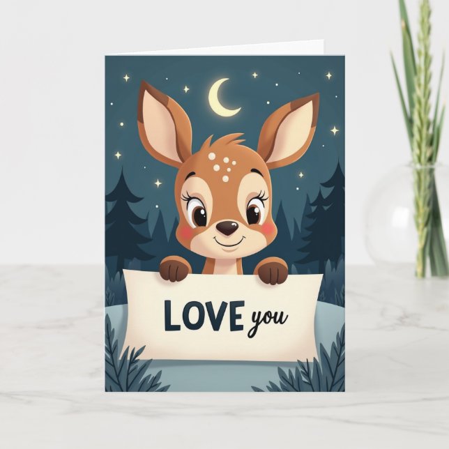 Cartão de Amor da Corça ao Luar (Frente)