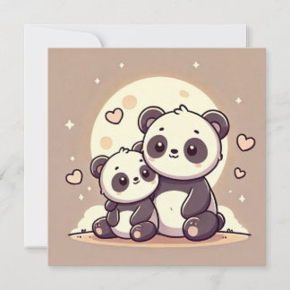 Cartão de Amor da Lua do Panda