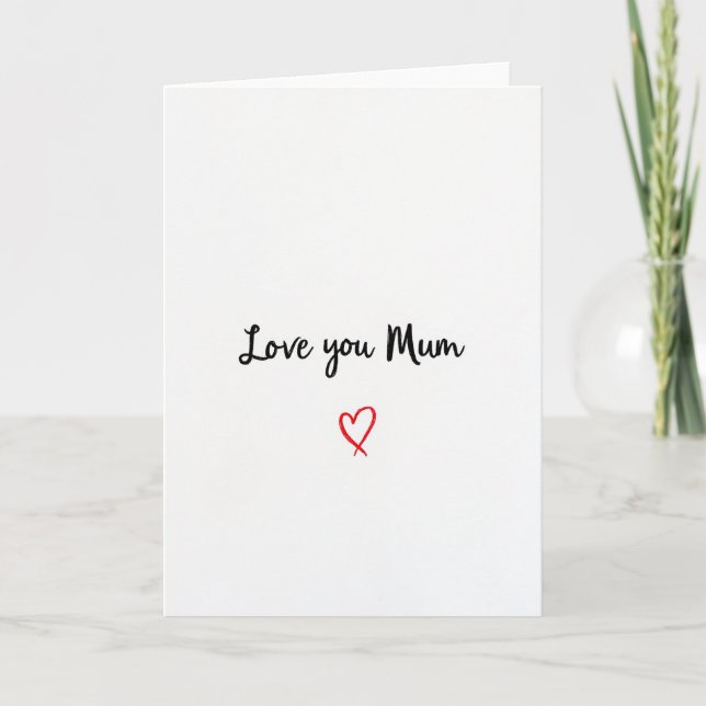 Cartão de Amor da Mãe com Coração Branco (Frente)