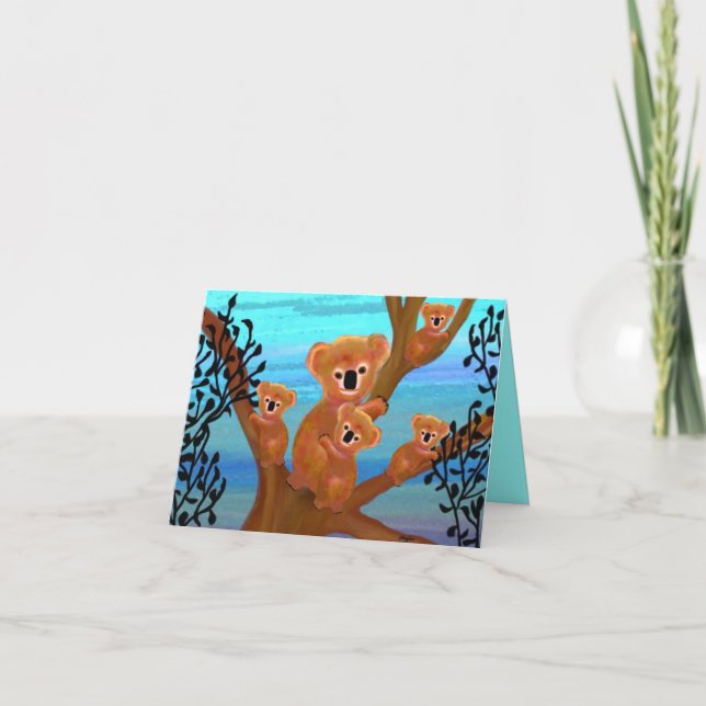 Cartão de Amor da Mãe de Koala (Frente)
