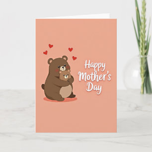Cartão de Amor da Mãe do Urso Doce