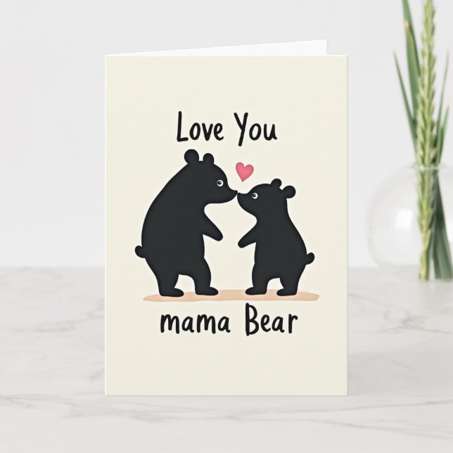 Cartão de Amor da Mamãe Urso (Frente)