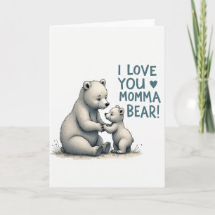 Cartão de Amor da Mamãe Urso Doce