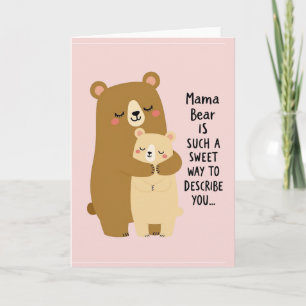 Cartão de Amor da Mamãe Urso Doce