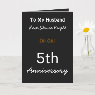 Cartão de Amor de 5º Aniversário para Marido.