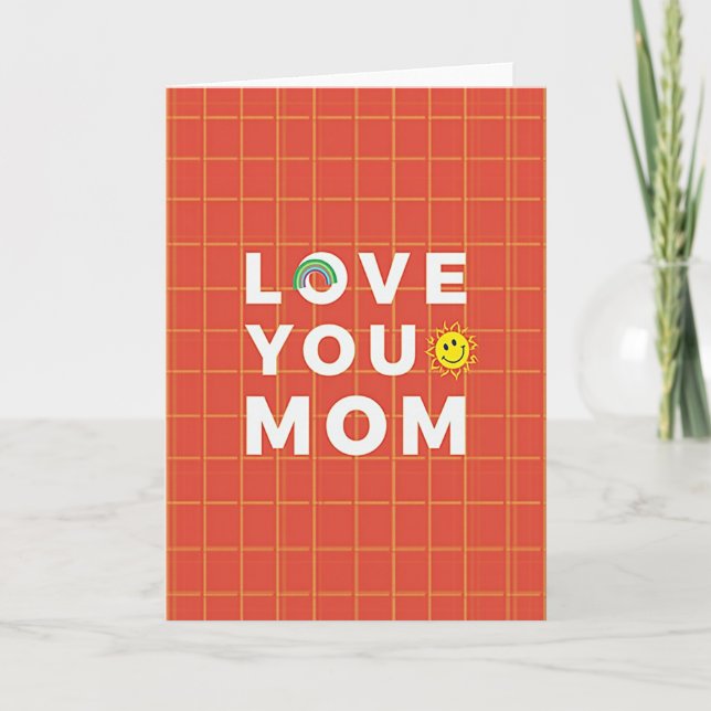 Cartão de Amor de Arco-Íris para a Mamãe (Frente)