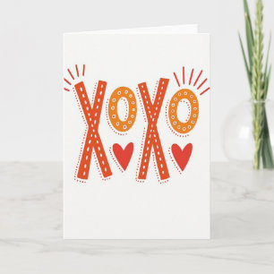 Cartão de Amor de Arte Popular Xoxo
