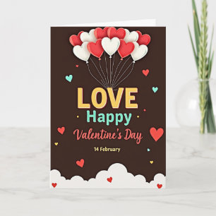 Cartão de Amor de Balões Sinceros