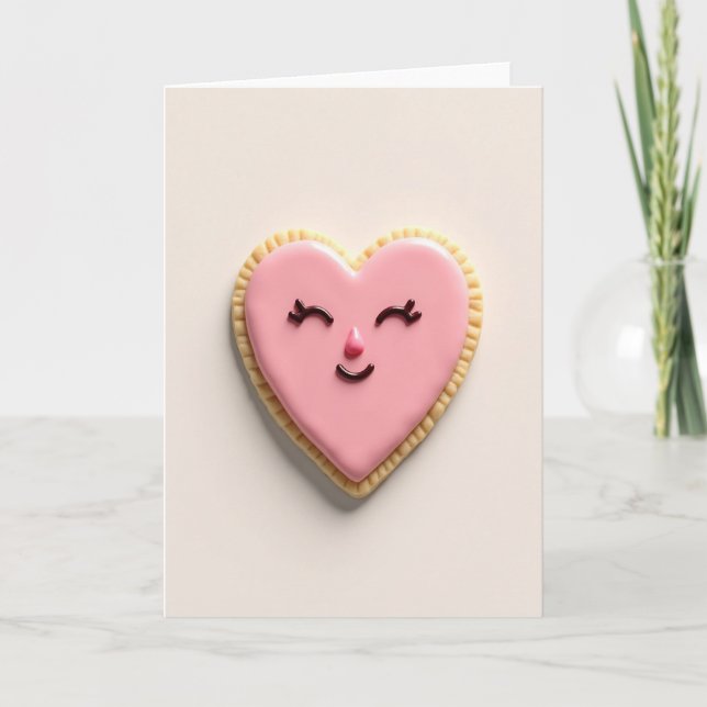 Cartão de Amor de Biscoito Coração (Frente)