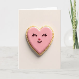 Cartão de Amor de Biscoito Coração Doce