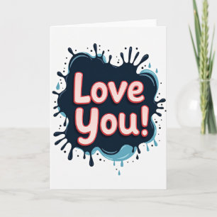 Cartão de Amor de Borrão de Tinta