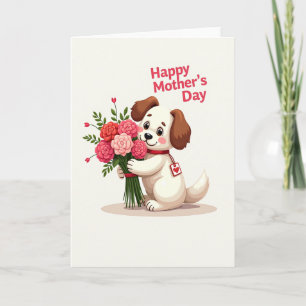 Cartão de Amor de Cachorrinho Cremoso