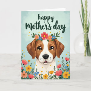 Cartão de Amor de Cachorrinho Floral