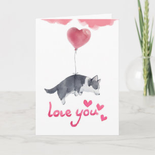 Cartão de Amor de Cachorrinho Fofo 