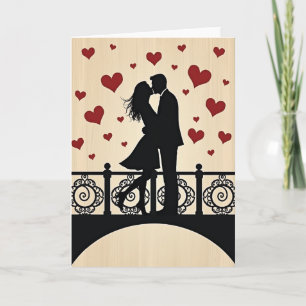 Cartão de Amor de Casal Beijando