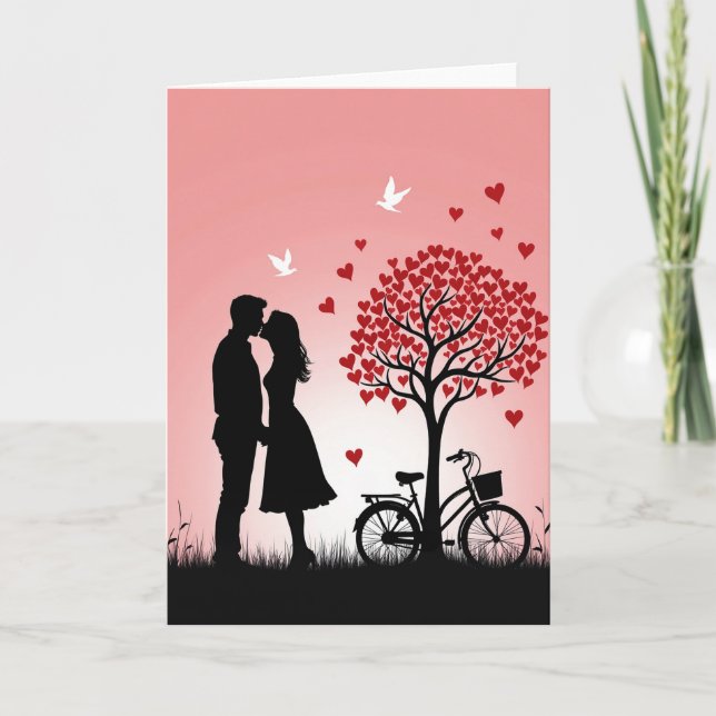 Cartão de Amor de Casal Beijando (Frente)