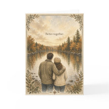 Cartão de Amor de Casal com Aquarela Melhor Juntos