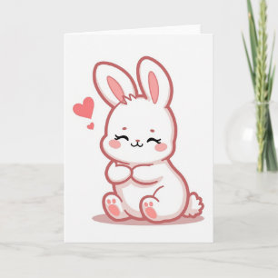 Cartão de Amor de Coelho Simples