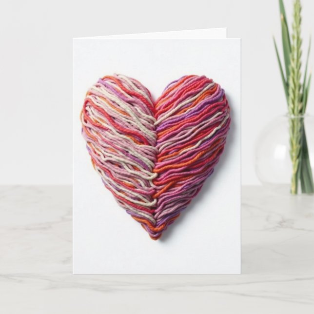 Cartão de Amor de Coração de Fio Simples (Frente)