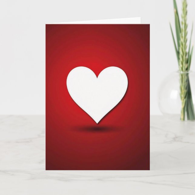 Cartão de Amor de Coração Simples (Frente)