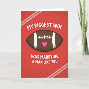 Cartão de Amor de Futebol do Marido Vencedor
