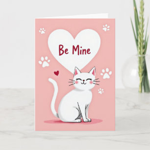 Cartão de Amor de Gato Seja Meu