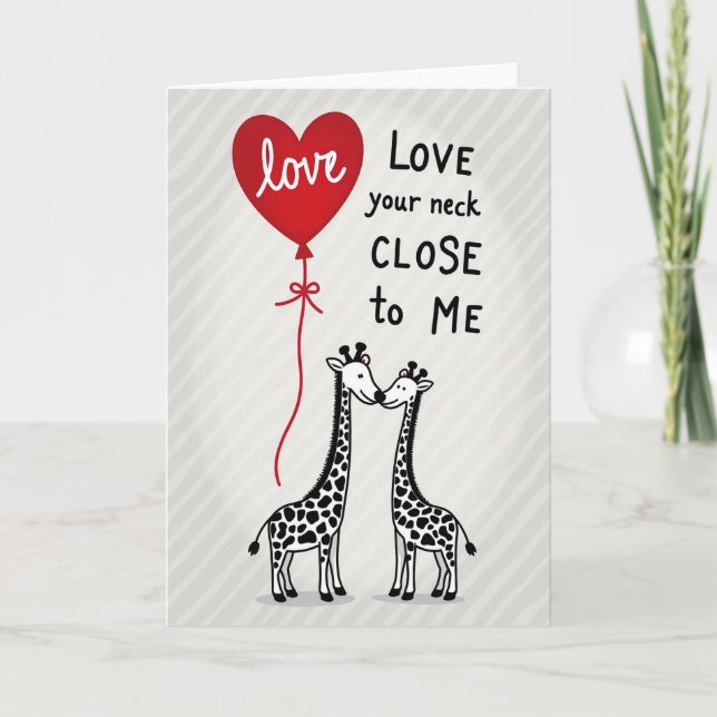 Cartão de Amor de Girafa Perto de Mim (Frente)