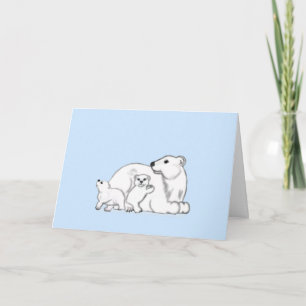 Cartão de Amor de Inverno da Família de Ursos Pola