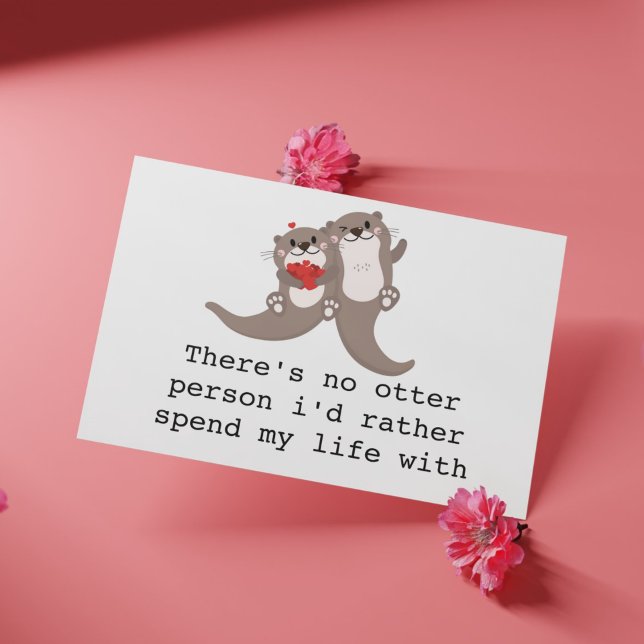 Cartão de Amor de Lontra Fofa para Marido/Esposa/N ("There's No Otter Person" Anniversary/Valentine's Day Card)