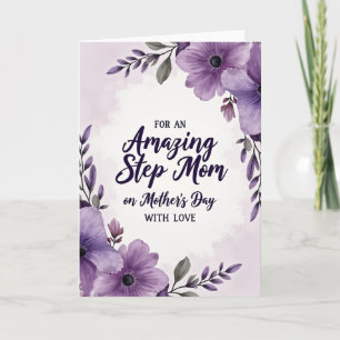 Cartão de Amor de Madrasta com Aquarela