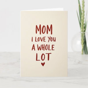 Cartão de Amor de Mãe com Letras à Mão