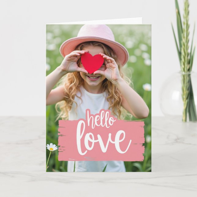 Cartão de Amor de Menina Olá (Frente)