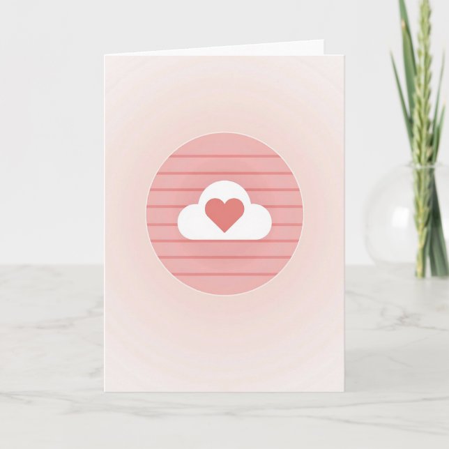 Cartão de Amor de Nuvem Coração Simples (Frente)