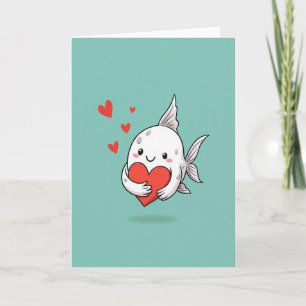 Cartão de Amor de Peixe Coracão