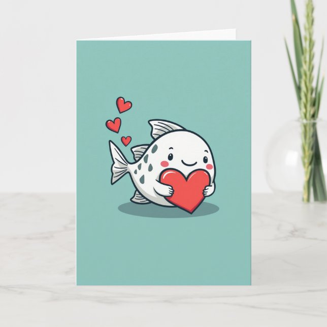 Cartão de Amor de Peixe Sincero (Frente)
