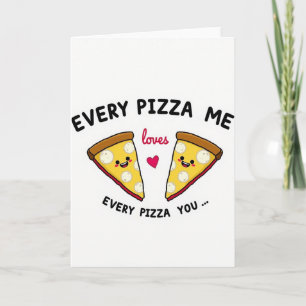 Cartão de Amor de Pizza Fofa
