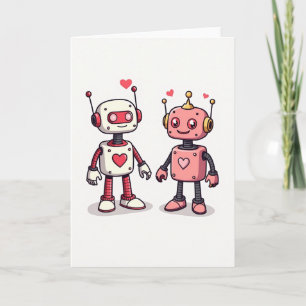 Cartão de Amor de Robô Simples