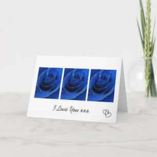Cartão de Amor de Rosas Azuis